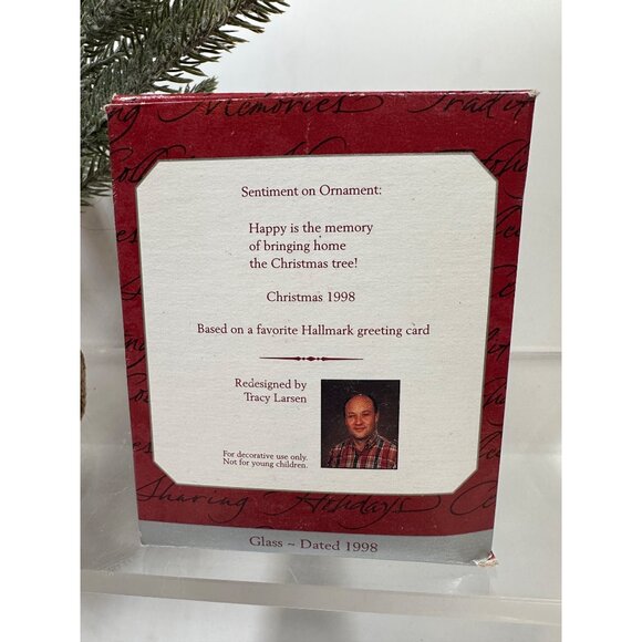Hallmark Keepsake Glass Ornament "Memories Of Christmas" 1998 Bringing Home Tree - Picture 7 of 8